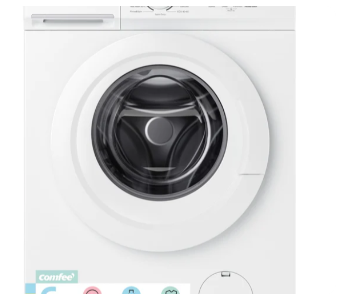 COMFEE'   Freestanding   Washing   Machine,6KG   Load,Heat   Wash   90℃,Quick   Wash,15   Washing   Programs,White-CFE10E